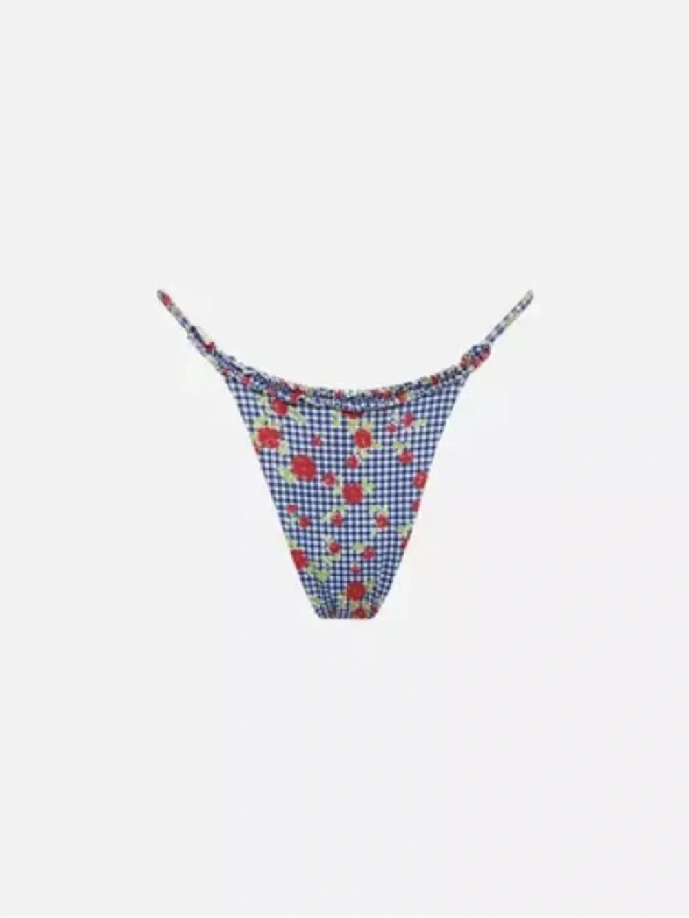 RARE Frankie's Bikinis x Danielle Guizio Blue Gingham Bikini Bottom